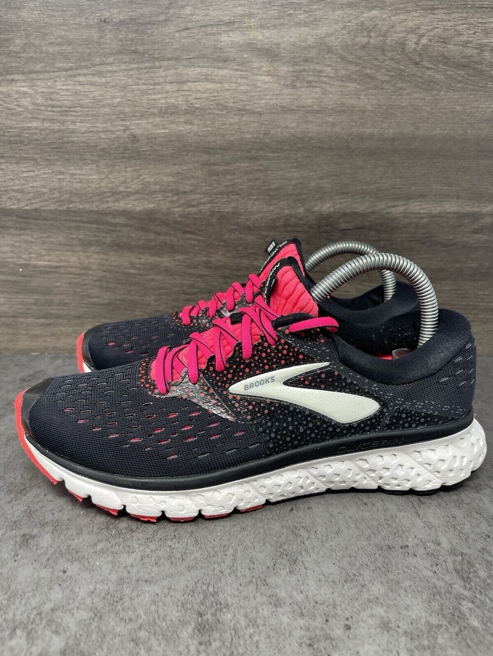 Brooks Glycerin 16 Womens Size 8.5 Black Pink Gray DNA LOFT Running Shoes